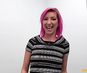 Energized teen bends ass during her first casting and fucks like a pro