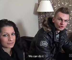 HUNT4K. Boy watches girlfriend nailed on couch for fat stack of cashx