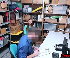 Redhead czech migrant teen thief fucked by a mall cop